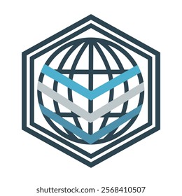 Logo for services with internet devices, globe, connection