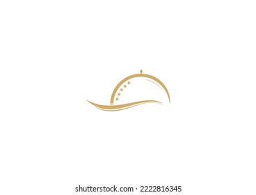 logo with a serving hood. can be used for restaurant logos