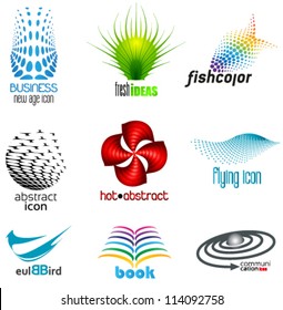 logo set, abstract business icons