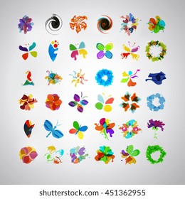 Logo Set. Abstract SPA Health beauty logo template. As sign, symbol, web, label, logo. Logo mega collection. Set of Usable Business 36 logo. Vector illustration