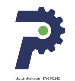 Logo set arts and P creative brain idea symbols collection.