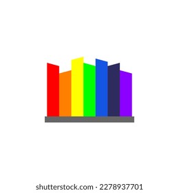 Logo from a set of bright colored stripes.