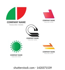 logo set bundle website graphic modern gradient creative logotype