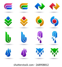 Logo set collection template, Abstract geometric business icon set, Vector illustration Eps 10