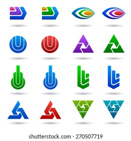 Logo set collection template, Abstract geometric business icon set, Vector illustration Eps 10