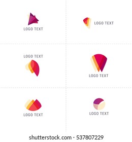 logo set contains abstract shapes. Best for creative, develop, business, buildings, cosmetics, store and other companies