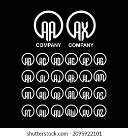 Conjunto de logotipos Diseño Iniciales Letra Typografía Monograma