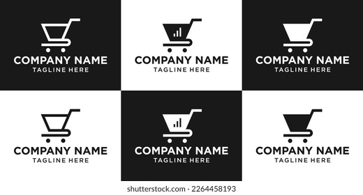 logo set design trolley icon vector inspiration