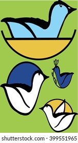 Logo set with a duck