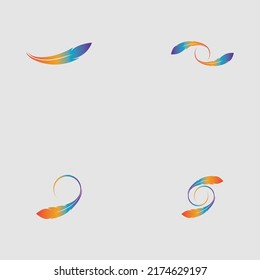conjunto de logotipos para el diseño de la ilustración del vector de plumas sobre fondo gris