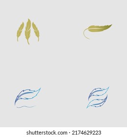 logo set of feather vector illustration design on gray background