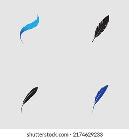logo set of feather vector illustration design on gray background