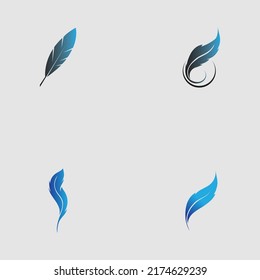 logo set of feather vector illustration design on gray background