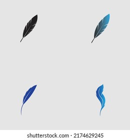 logo set of feather vector illustration design on gray background
