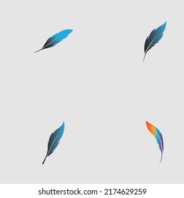 logo set of feather vector illustration design on gray background