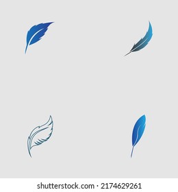 logo set of feather vector illustration design on gray background
