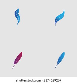 logo set of feather vector illustration design on gray background
