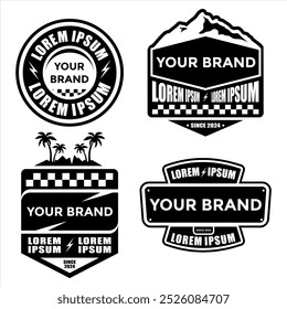 Logo Set taller de garaje de la tienda de la carretera