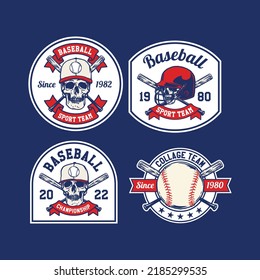 Logo Set of Hand Drawn Baseball Emblems of teams and competitions Badge