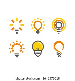 logo set: lamp, bulb, idea, concept, creative