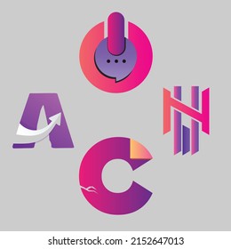 Logo set modern and creative branding idea collection for business company, simple logos, minimalist, abstract vector design, icon and brand identity