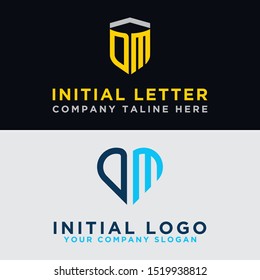 Logo Set modern DM graphic design. Inspiring logo design for all companies. -Vectors
