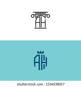 Logo Set modern graphic design, inspirational AH logo design for all companies. -Vectors