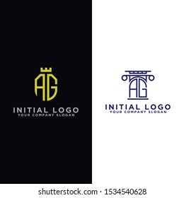 Logo Set modern graphic design, inspirational AG logo design for all companies. -Vectors