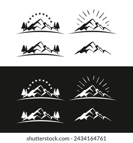 logo set mountain vector template design