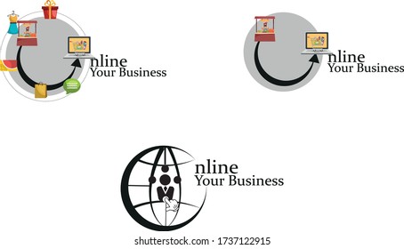 conjunto de logotipos en línea (vector)