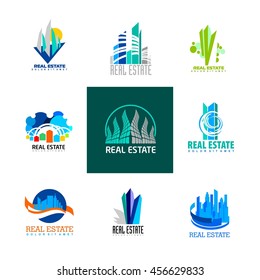 Logo set, real estate logo template, logo collection, vector logo template