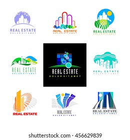 Logo set, real estate logo template, logo collection, vector logo template