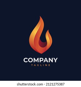 Logo Set of red and orange fire flame.