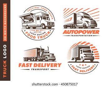 Logo Set With Truck And Trailer