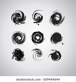 Logo Set.  Set of Usable Grunge logos. Vector illustration