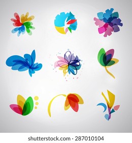 Logo Set. Vector. Abstract SPA Health beauty logo template. Abstract flower. Business abstract icon. As sign, symbol, web, label. logo. Vector illustration.