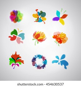 Logo Set. Vector. Abstract SPA Health beauty logo template. Abstract flower. Business abstract icon. As sign, symbol, web, label. logo. Vector illustration.