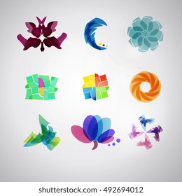 Logo Set. Vector. Abstract SPA Health beauty logo template. Abstract flower. Business abstract icon. As sign, symbol, web, label. logo. Vector illustration.