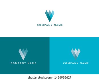 Logo set vector template from rhombus trapezoid shape. Suitable for corporate or business company