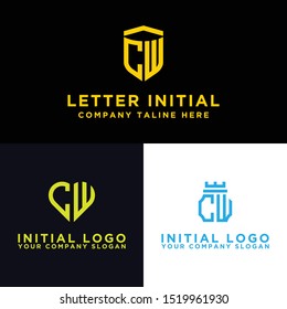 Logo Sets CW modern graphic design. Inspirational logo design for all companies. -Vectors