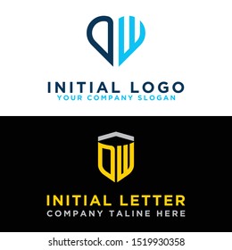 Logotipo Establece el diseño gráfico moderno DW. Diseño de logotipos inspiradores para todas las empresas. -Vectores

