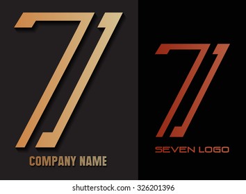 Logo seven.Logo 7.Number logo design.Vector illustration.