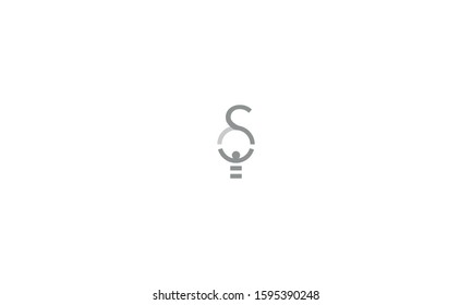 logo of several parts. light bulb, little man, simple icon, linear symbol. - vector