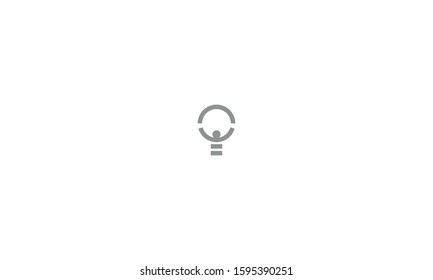 logo of several parts. light bulb, little man, simple icon, linear symbol. - vector