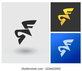 Logo Forma de letra SF inicial, estilo monograma