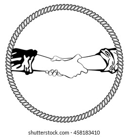 Logo shake hand business vector.