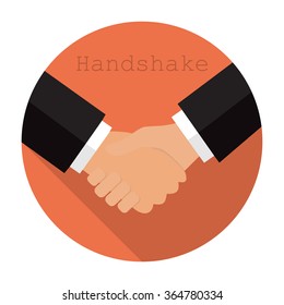 Logo shaking hands in a flat  style