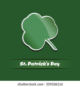 Logo shamrock, clover leaf St. Patrick. Vector illustration