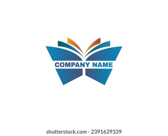 A logo in the shape of a book, suitable for a library logo or reading interest 