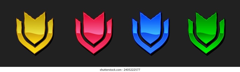 Logo in the shape of a coat of arms, Business abstract vector design template, Hi tech logotype,Logo ribbon, Vector illustration